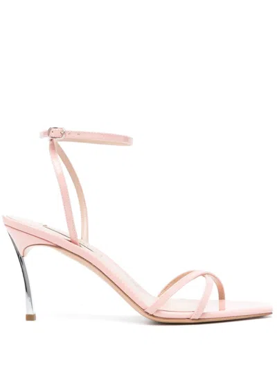 Casadei Superblade Jolly 100mm Leather Sandals In Pink