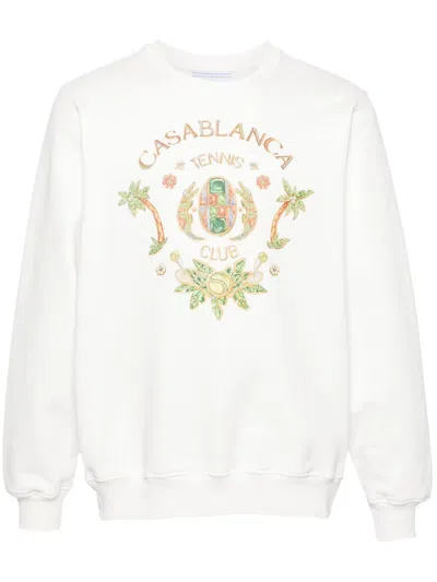 Casablanca Logo Sweatshirt In White