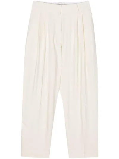 Studio Nicholson Pleated Wide-leg Trousers In White