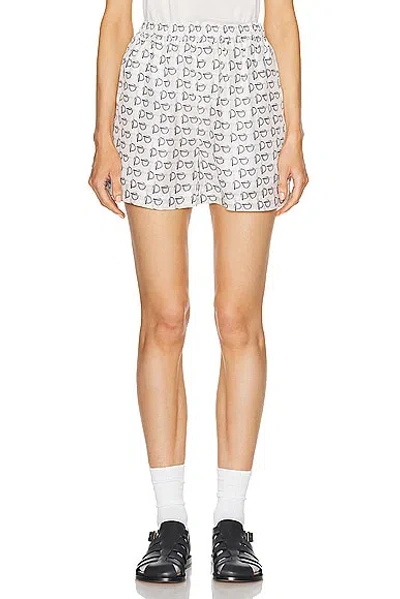 Burberry B Silk Shorts In Silver/white