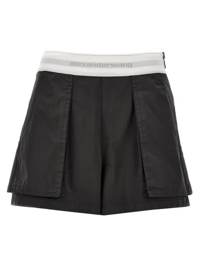 Alexander Wang 'high Waisted Cargo Rave' Shorts In Grey