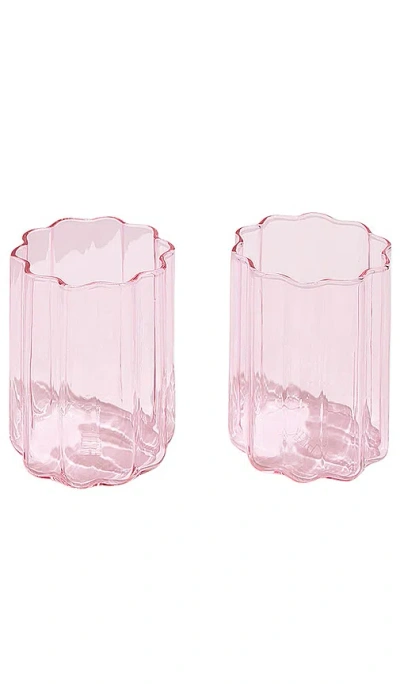 Fazeek Set Of 2 Wave Glasses In Pink