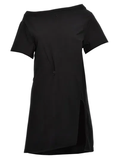 Courrèges Logo Embroidery Dress In Black