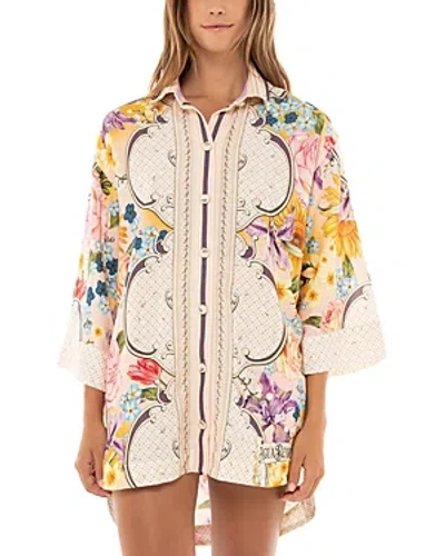 Agua Bendita Chrissy Dreamin Oversized Button-front Shirt In Multicolor