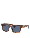 Prada 52mm Rectangular Sunglasses In Brown/gray Solid