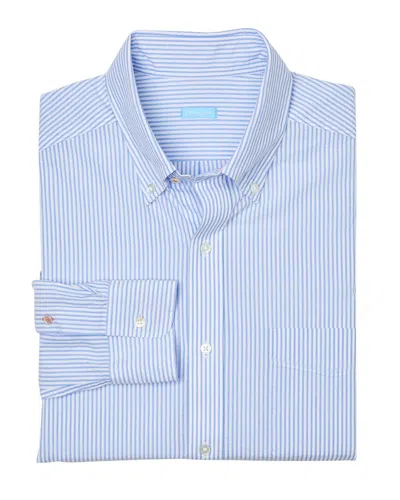 J.mclaughlin Stripe Collis Shirt In Blue