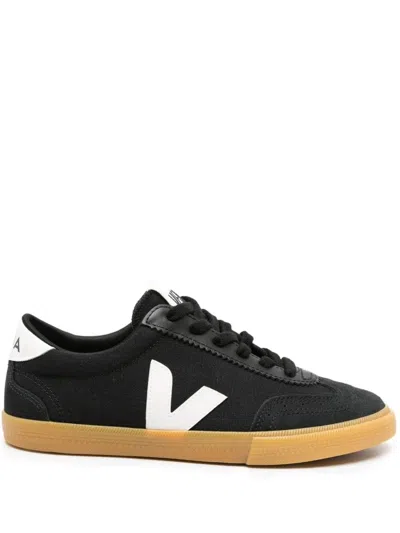 Veja Volley Cotton Canvas Sneakers In Black  