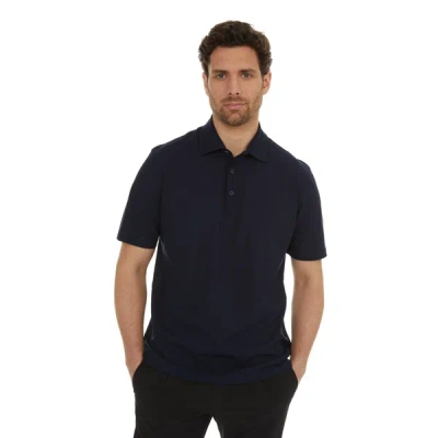Herno Short-sleeve Cotton Polo Shirt In Black