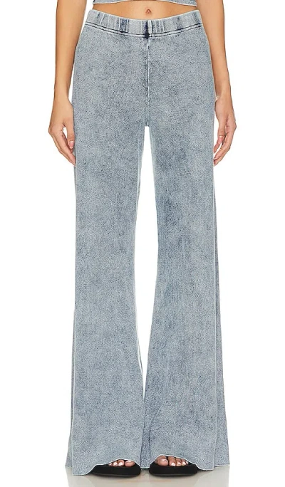 Michael Lauren Ommin Rib Flared Pant In Blue