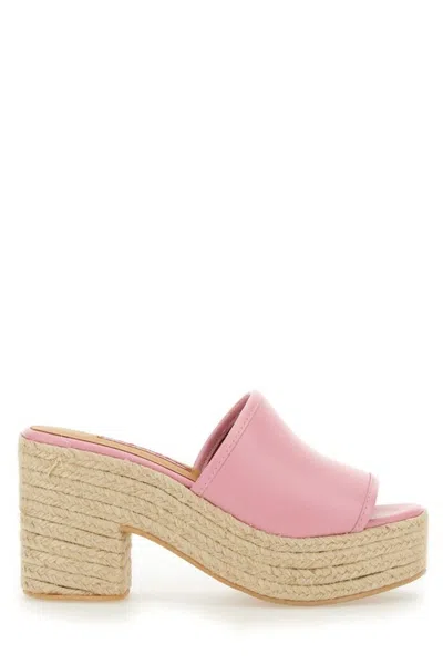 Moschino Jeans Heeled Slip In Pink