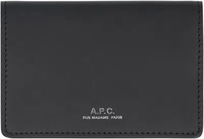 Apc A.p.c. Stefan Logo Printed Card Holder In Black