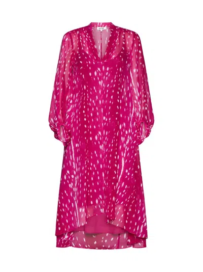 Diane Von Furstenberg Ileana Printed Georgette Midi Dress In Pink