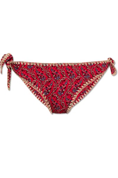 Isabel Marant Sonny-ge Bikini Bottoms Cranberry 38 In Red