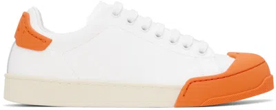 Marni Women's Dada Leather Low-top Sneakers In Lily White Orange