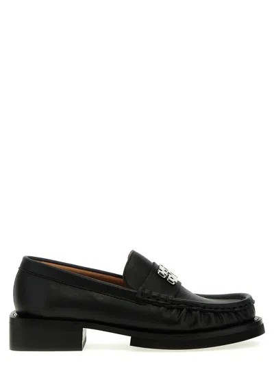 Ganni Butterfly Logo Loafer In Black