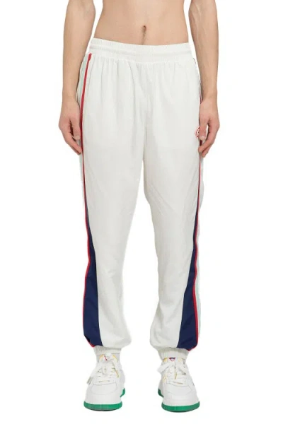Casablanca Timeless Logo Patch Track Pants With Side Stripes For Men In White