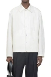 Jil Sander Men's Logo Blouson Cotton Poplin Jacket In White
