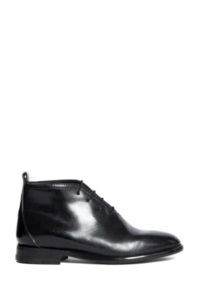 The Row Grant Leather Lace-up Ankle Boots In Black