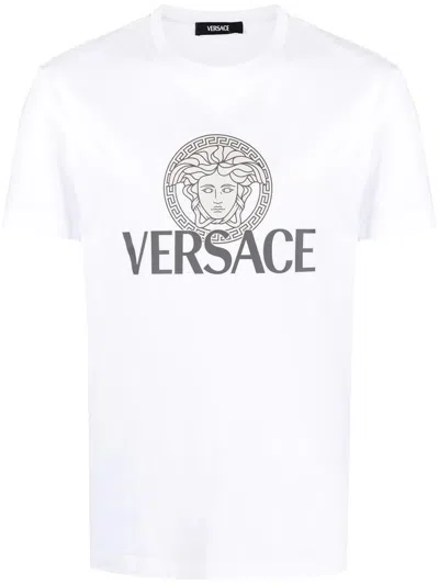 Versace T-shirt With Medusa Head Print In White