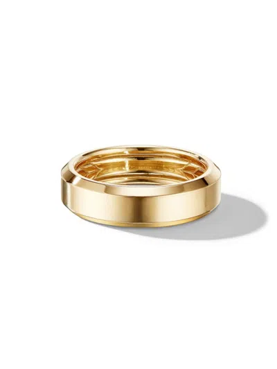 David Yurman Men's Beveled Band Ring In 18k Yellow Gold, 6mm