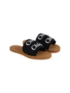 Chloé Logo-print Flat Sandals In Black