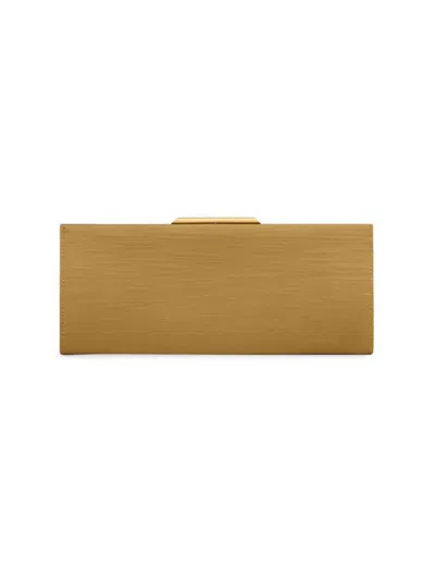 Saint Laurent Midnight Satin Clutch Bag In Sahara Beige