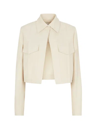 Fendi Collared Trench Jacket In Nude & Neutrals
