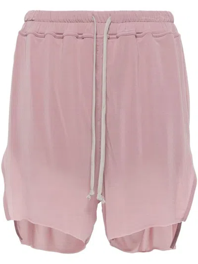 Rick Owens Drawstring Jersey Shorts In Dusty Pink