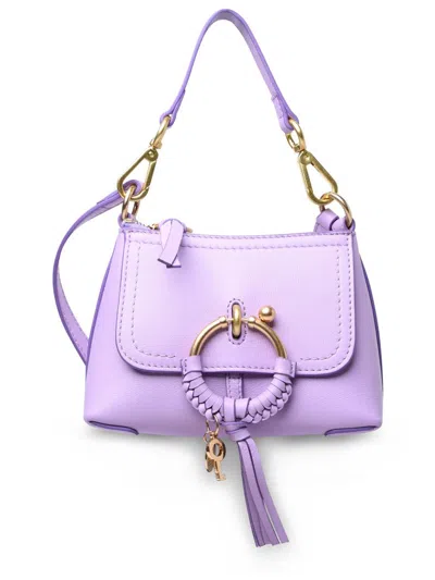 See By Chloé Mini 'joan' Crossbody Bag In Lilac Cowhide In Lilla