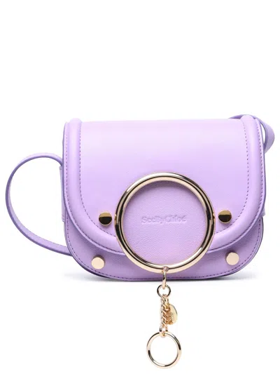 See By Chloé Small 'mara' Crossbody Bag In Lilac Cowhide In Lilla