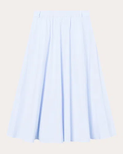Mark Kenly Domino Tan Women's Novo Poplin Midi Skirt In Blue