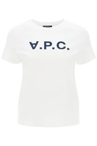 Apc Flocked Vpc Logo T-shirt In White