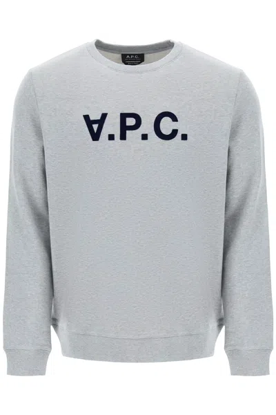 Apc A.p.c. Flocked Logo Sweatshirt In Mixed Colours
