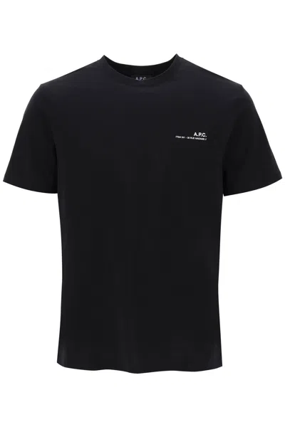 Apc Item T-shirt With Logo Print In Black
