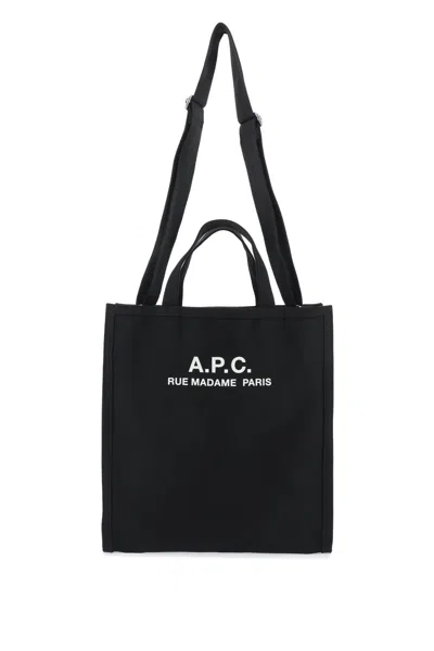 Apc A.p.c. Récupération Canvas Shopping Bag In Black