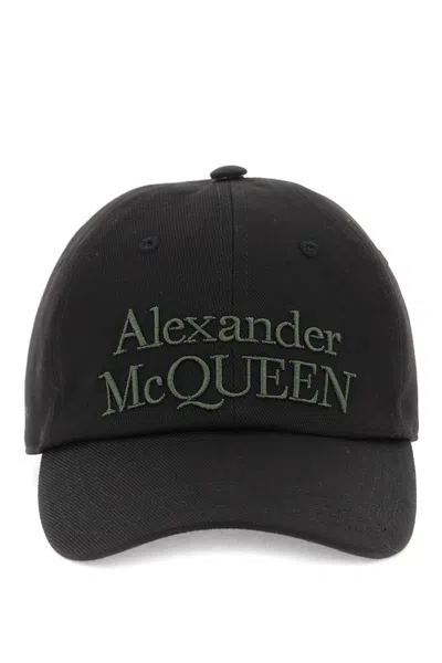 Alexander Mcqueen Baseball Cap With Embroidered Logo In Black