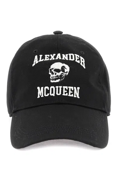 Alexander Mcqueen Embroidered Logo Baseball Cap In Black