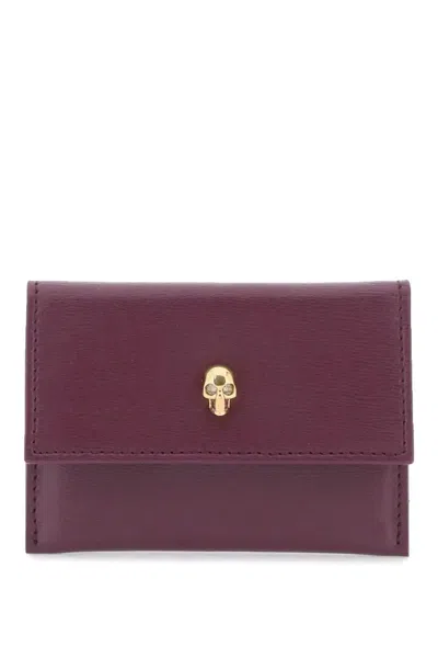 Alexander Mcqueen Envelope Skull Card Holder Pouch In Purple