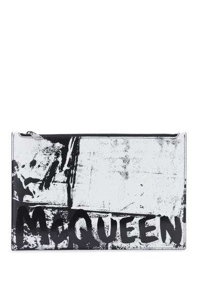 Alexander Mcqueen Graffiti Flat Pouch In Mixed Colours