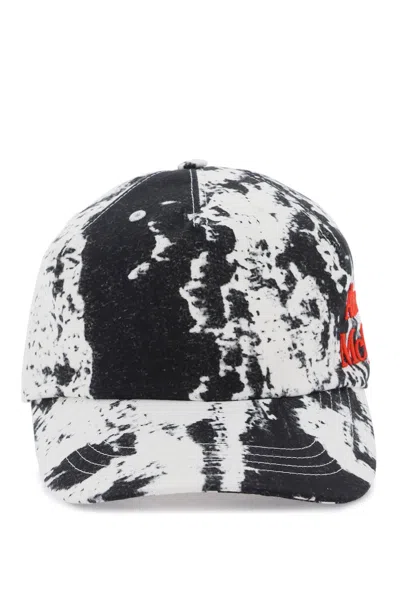 Alexander Mcqueen Printed Baseball Cap With Logo Embroidery In White,black,red