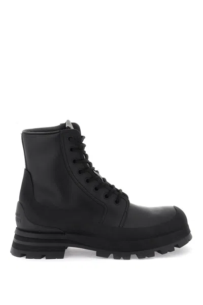 Alexander Mcqueen Wander Leather Boots In Black