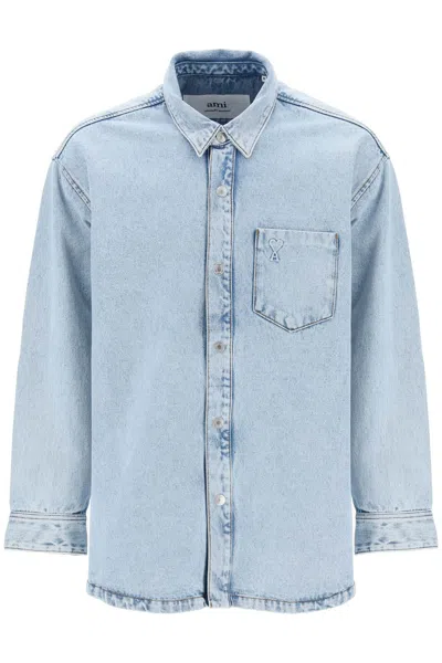 Ami Alexandre Mattiussi Oversize Fit Shirt In Denim