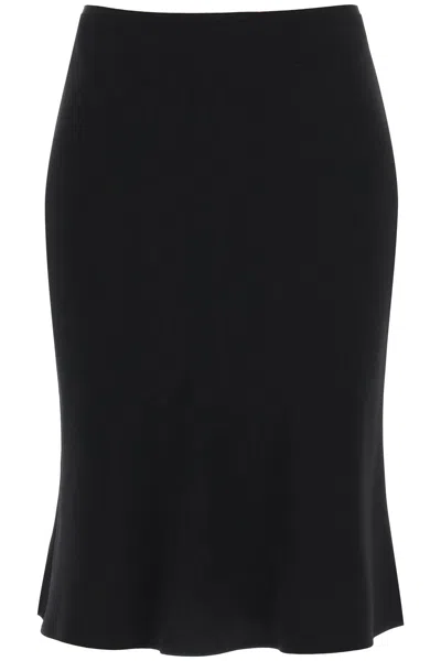 Ami Alexandre Mattiussi Midi Crepe Skirt In Black