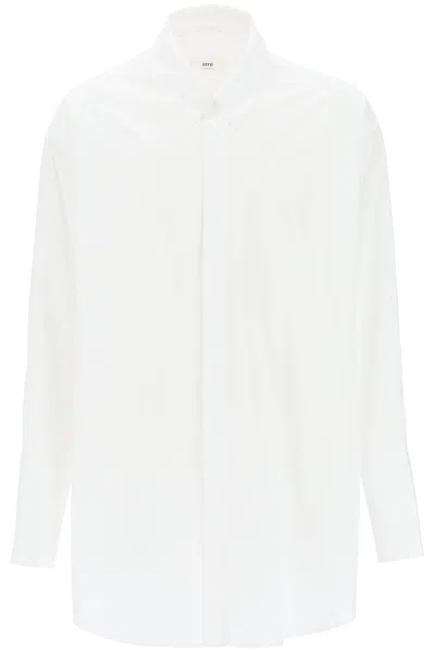 Ami Alexandre Mattiussi Oversized Poplin Shirt In White