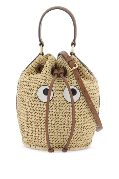 Anya Hindmarch Borsa A Mano In Rafia Eyes In Neutro