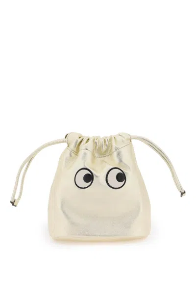 Anya Hindmarch Eyes Drawstring Pouch In Gold