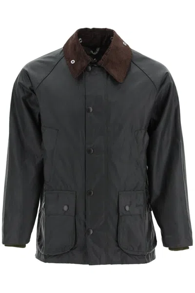 Barbour Dark Green Bedale Wax Jacket In Mixed Colours