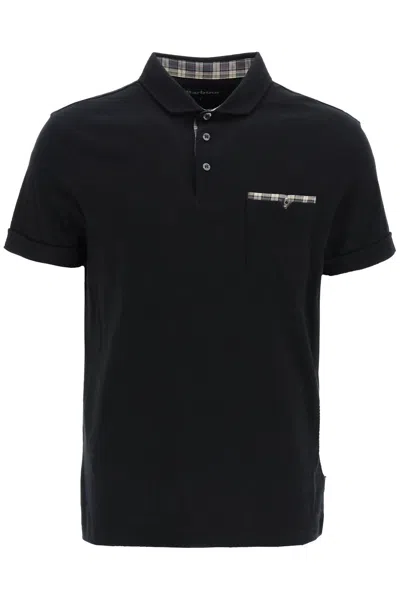 Barbour Corpatch Cotton Polo Shirt In Black