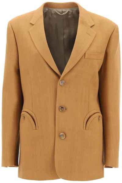 Blazé Milano Blaze Milano Santana Peanut Nana Single-breasted Jacket In Orange,brown