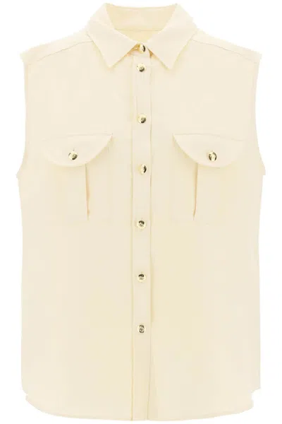 Blazé Milano Blaze Milano Savannah Pekín Sleeveless Shirt In Neutro